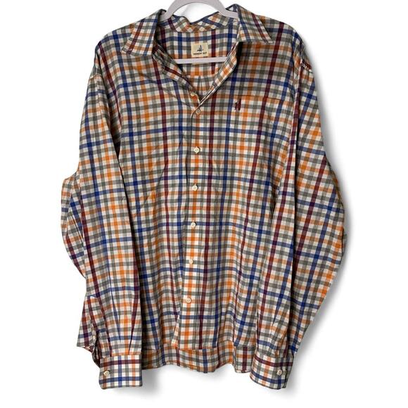 johnnie-O Other - Johnnie-O Hangin’ Out Cranberry & Blue Plaid Long Sleeve Button Down Shirt XL